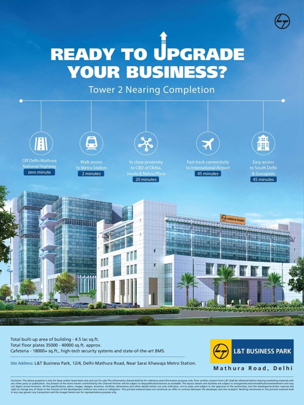 Get ready to upgrade your business at L And T Business Park in New Delhi Update